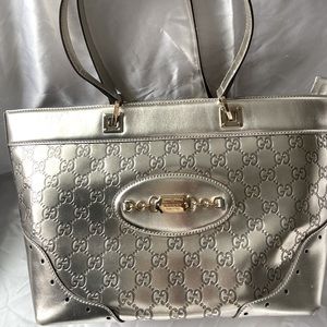 GUCCI silver tote